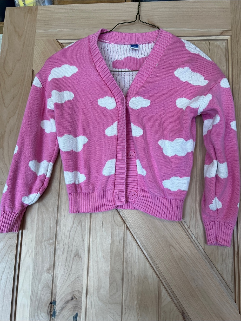 Old Navy Pink and White Striped Knit Sweater